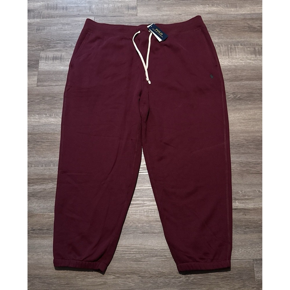 NEW Polo Ralph Lauren Men's Size 2XB Wine Red Fleece Jogger Pants 2XL XXL Big